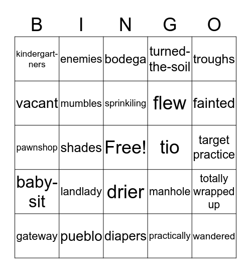 Gonzalo Bingo Card