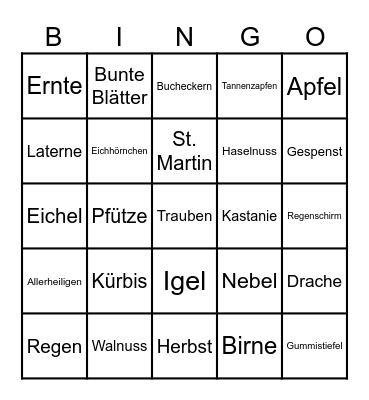 Herbst-Bingo Card