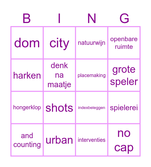 Jorrit's Birthday Bingo Card