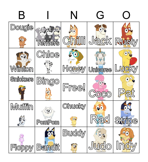 Bluey Bingo Card