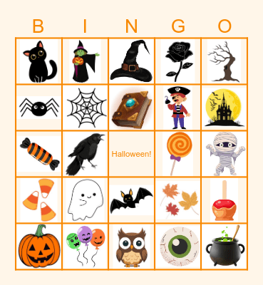Bingo Halloween Bingo Card