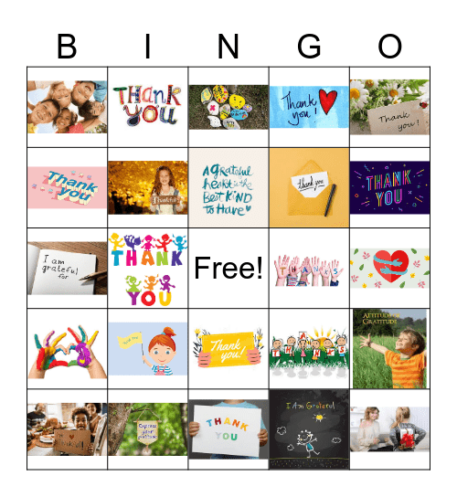 Gratitude Bingo Card