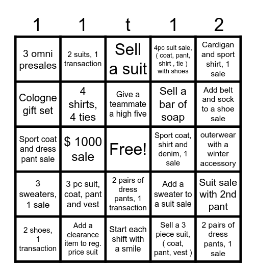 Black Friday Madness Bingo Card