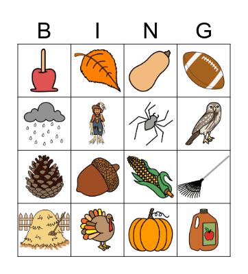 Fall Bingo Card