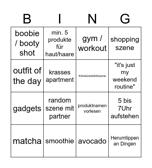 THAT GIRL - bingo Card