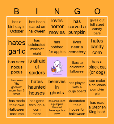 Halloween BINGO Card