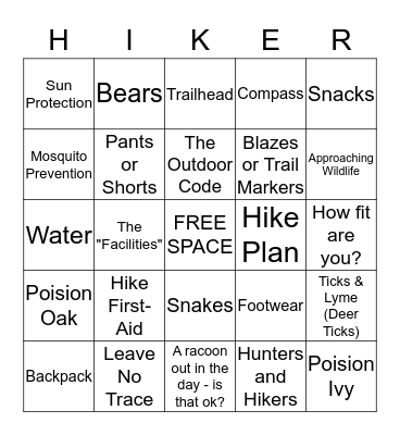 WeBeLoS Walkabout Bingo Card