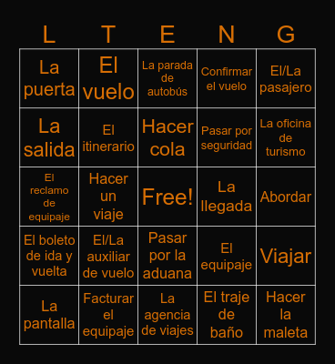 A2U1L1 Vocabulary Bingo Card