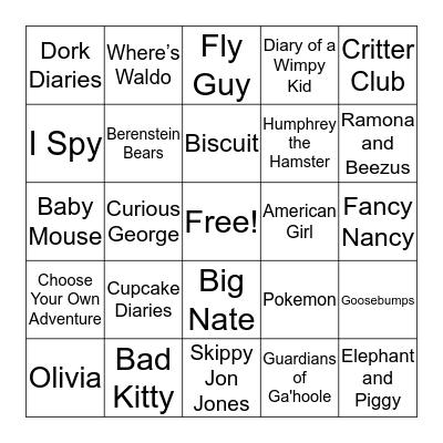 Library Favorites! Bingo Card