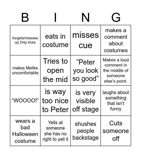 Rat Bingo: Halloween Edition! Bingo Card