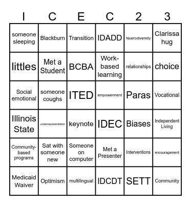 Conference Bingo Card