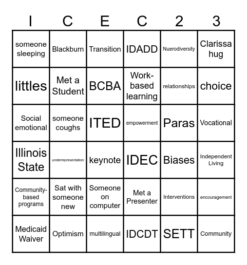 Conference Bingo Card