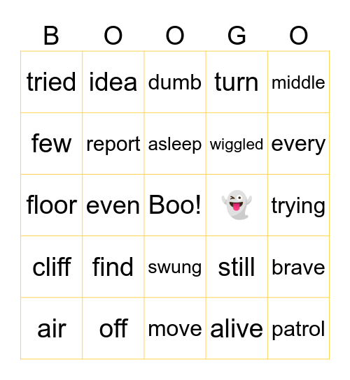 Halloween BINGO Card