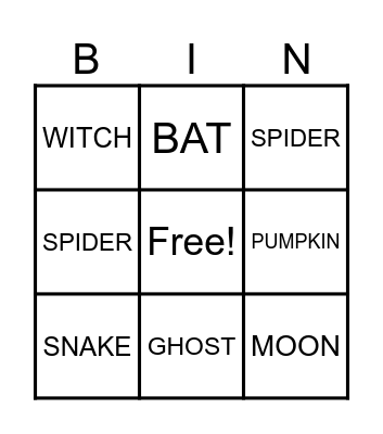 HALLOWEEN Bingo Card