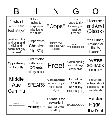 Jack Gaming Bingo Card