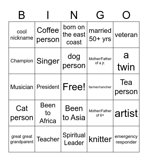 Find a... Bingo Card