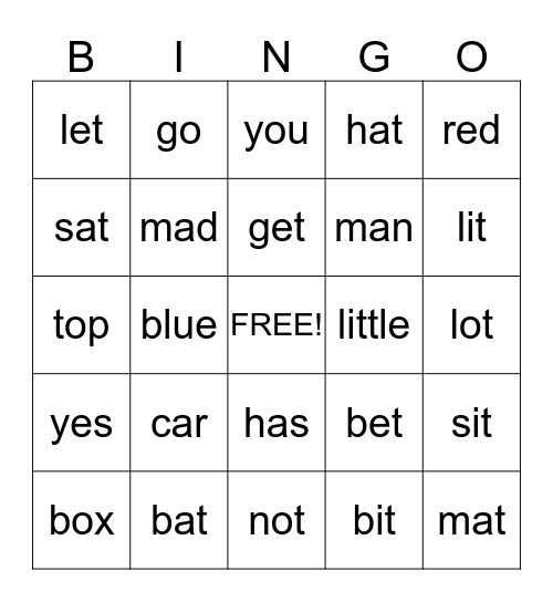 Bingo 1 Bingo Card