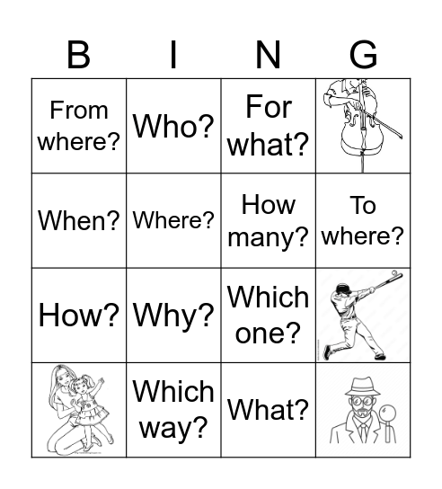 Las interrogativas Bingo Card