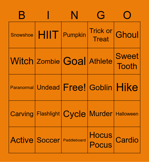 Spooky Bingo!! Bingo Card