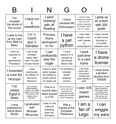 Oflog Away Day - Ice Breaker Bingo Card