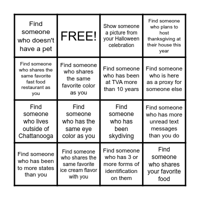 RST Bingo Card