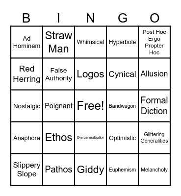 Halloween Review Bingo Card