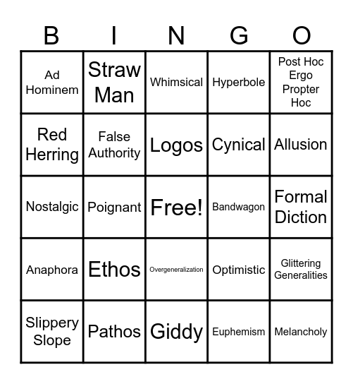 Halloween Review Bingo Card