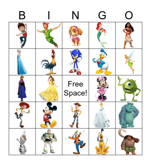 Characters Bingo Card