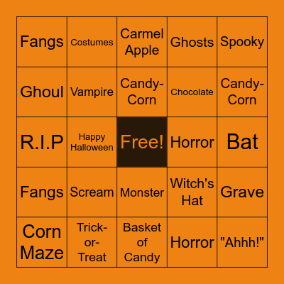 Halloween Bingo Card