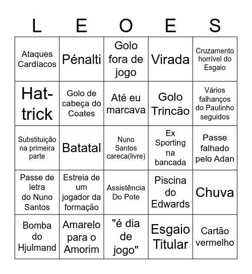 SPORTING (LIMA) Bingo Card