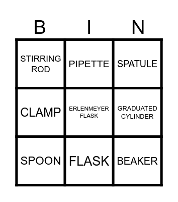 LABORATORY INSTRUMENTS Bingo Card