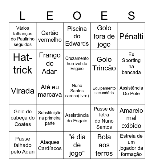 SPORTING (LIMA) Bingo Card