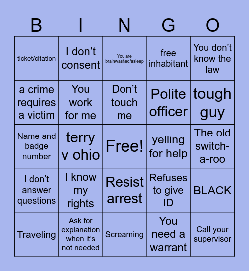 Bingo Bango Boingo *taser sound* Bingo Card