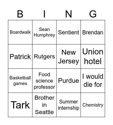 BINGO Card