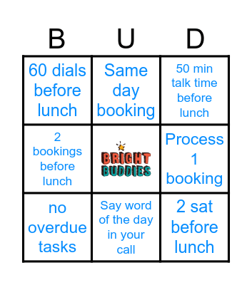 BRIGHT BUDDY Bingo Card