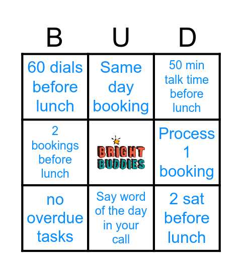 BRIGHT BUDDY Bingo Card