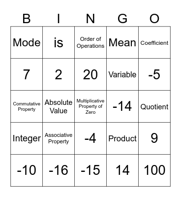 Halloween BINGO Card