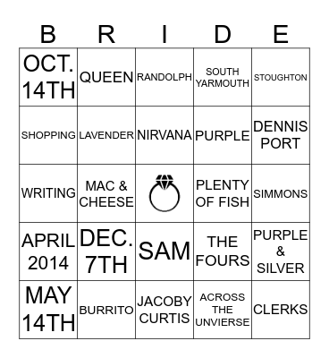 #FINALLYCURTIS Bingo Card