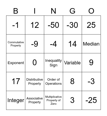 Halloween BINGO Card