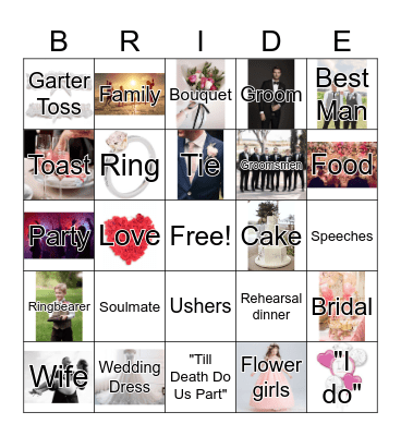 Bridal Bingo Card