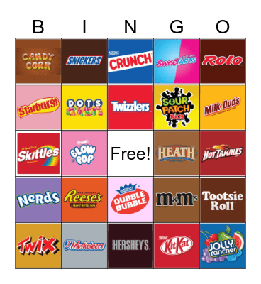 Halloween Candy Bingo Card