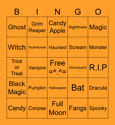 Linzical Spooky BINGO Card