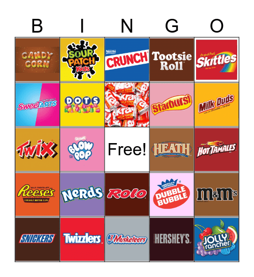 Halloween Candy Bingo Card