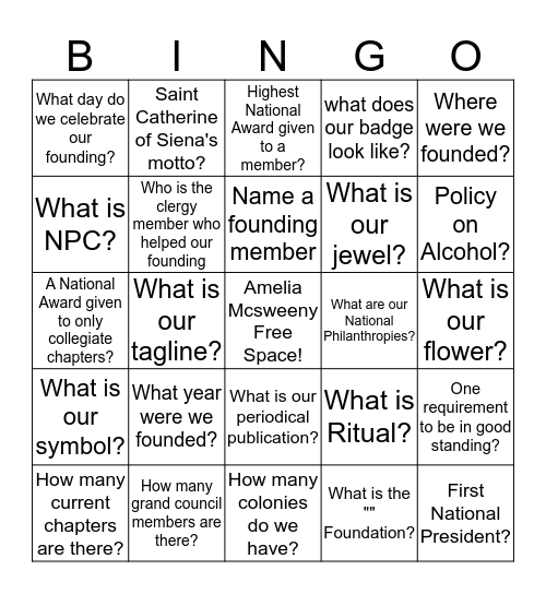Exam Bingo! Bingo Card
