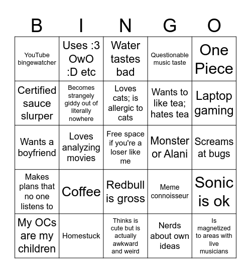 Onion Bingo Card