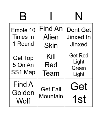Fall guys Bingo Card