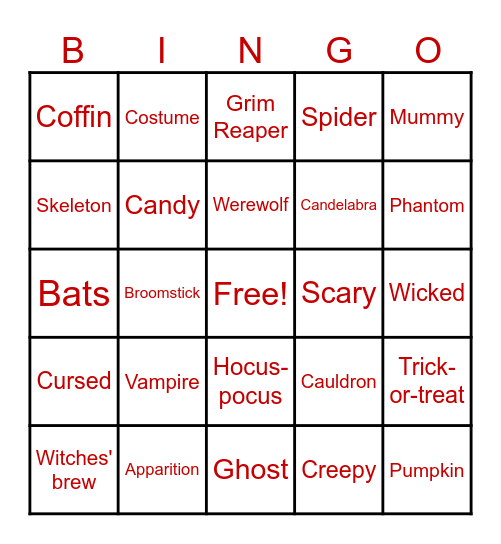 HALLOWEEN BINGO Card