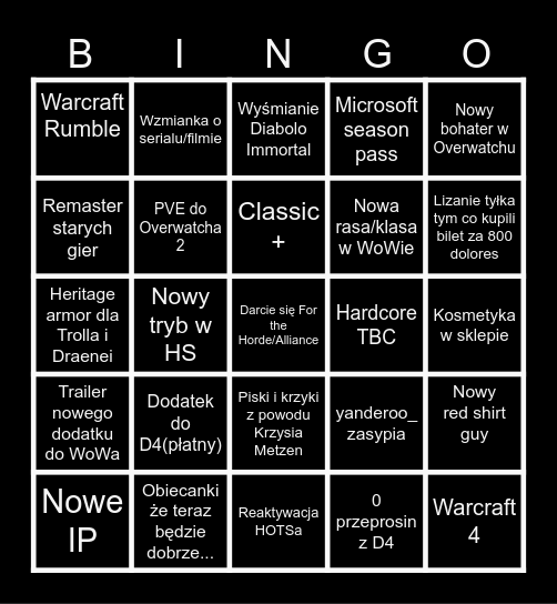 BLI$$CON  2K23 Bingo Card