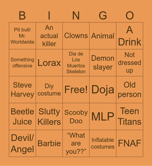 Doja-Cat Halloween Bingo Card