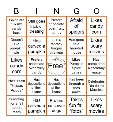 2023 Halloween Bingo! Bingo Card